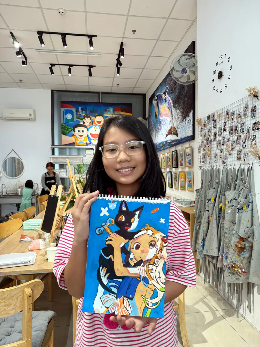Học viên JoiArt Studio với tranh anime nhân vật cáo